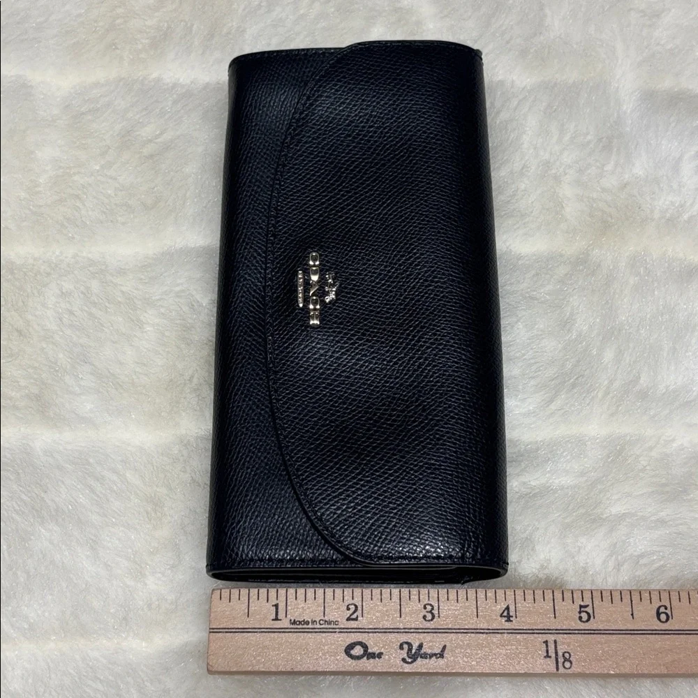 Coach Midnight Black Leather Clutch/Wallet